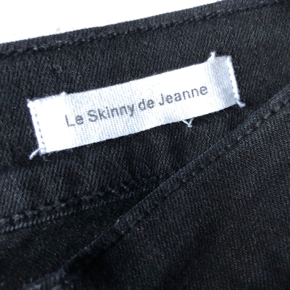 FRAME Black Denim Ripped 26 Le Skinny Film Noir - Picture 8 of 15